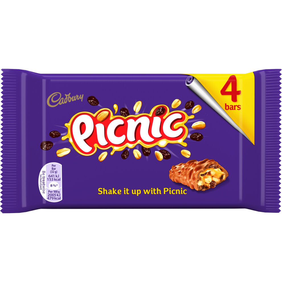 CADBURY Picnic 4 Pack 128g CADBURY Picnic 4 Pack 128g